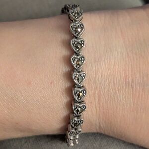 Heart Charm Silver Bracelet